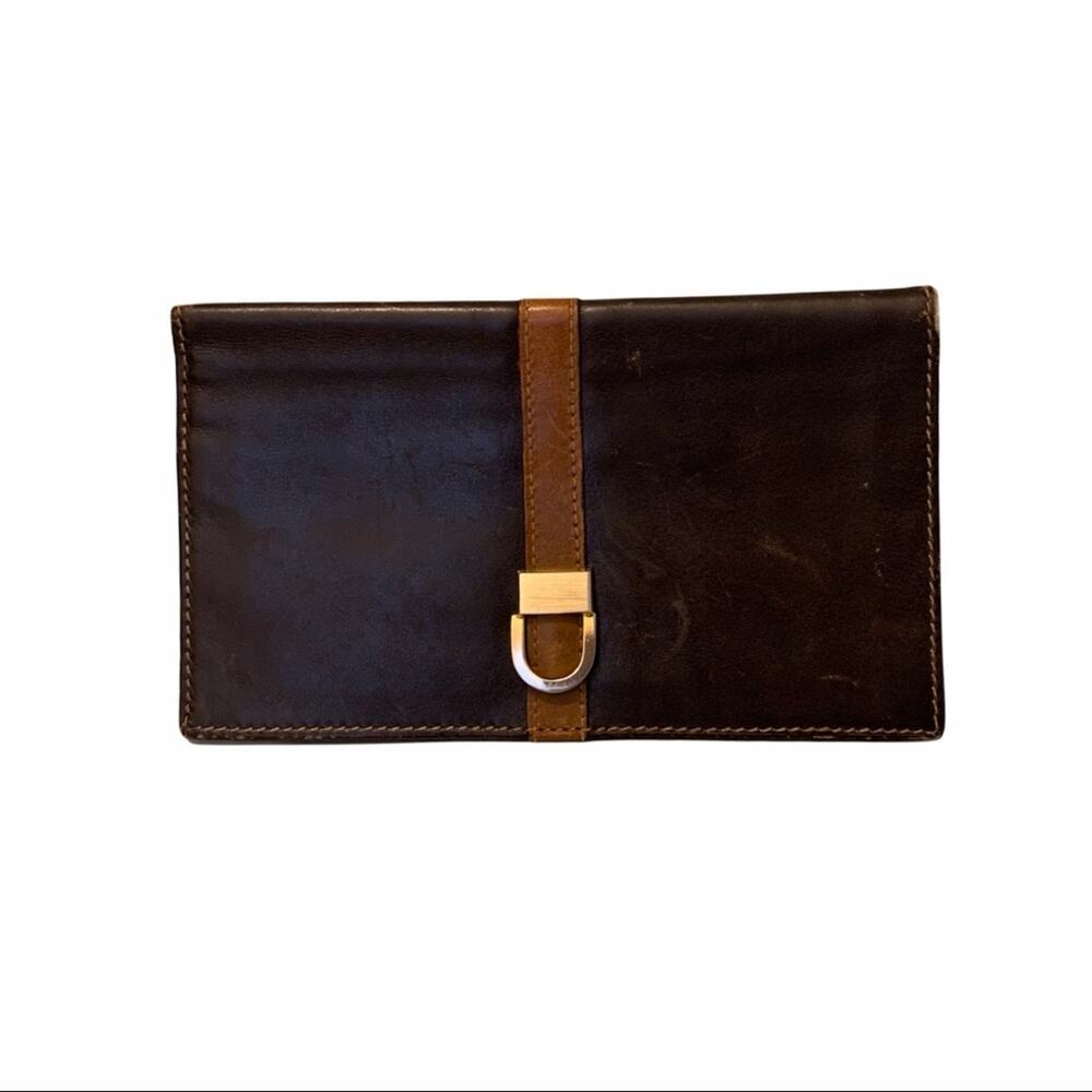 Vintage Raleighs Wallet Leather Bifold 2 Tone Brown Brass Italy 3.75 x 6.5